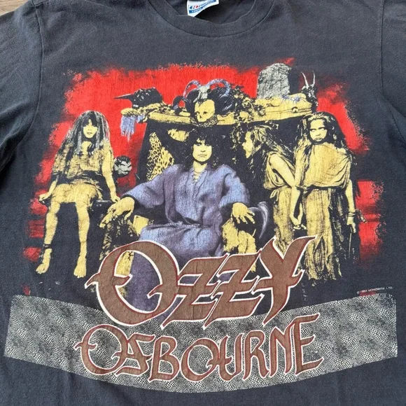 Vintage 80s Ozzy Osbourne T-Shirt 1988 No Rest For The Wicked Tour Size L BOXY
